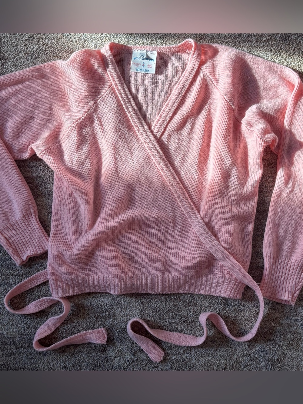 Girls' Pink Wrap Ballet Sweater